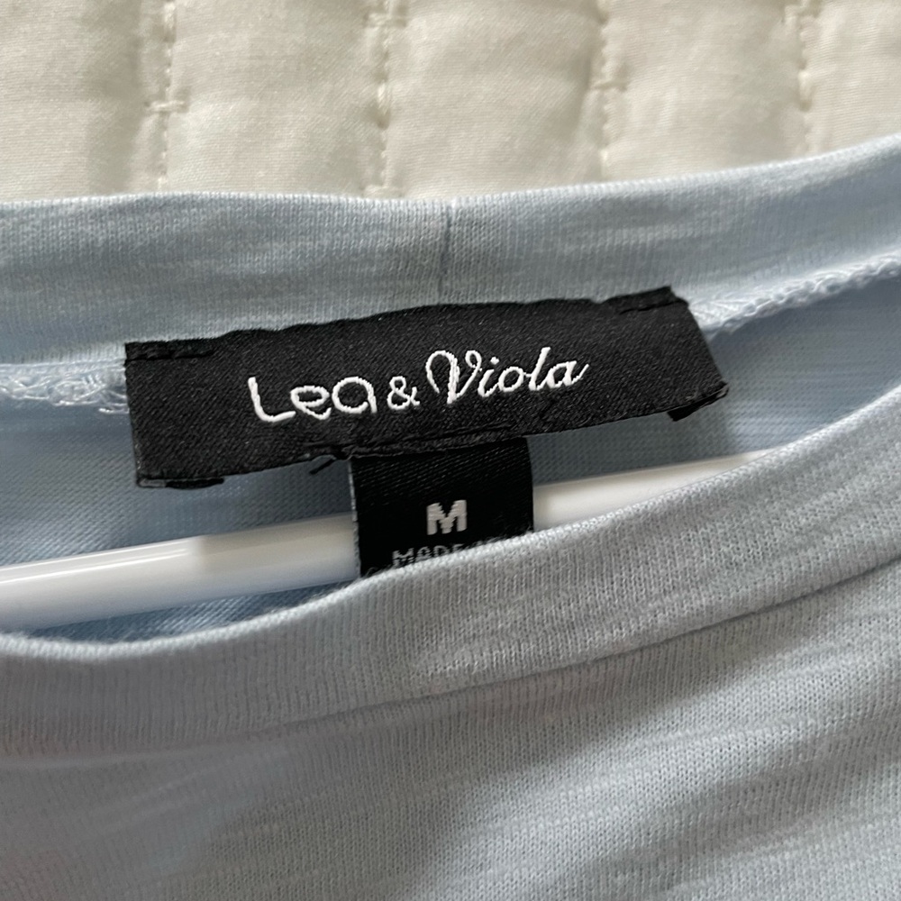 Lea and Viola puff sleeve baby blue top. - Picture 2 of 4